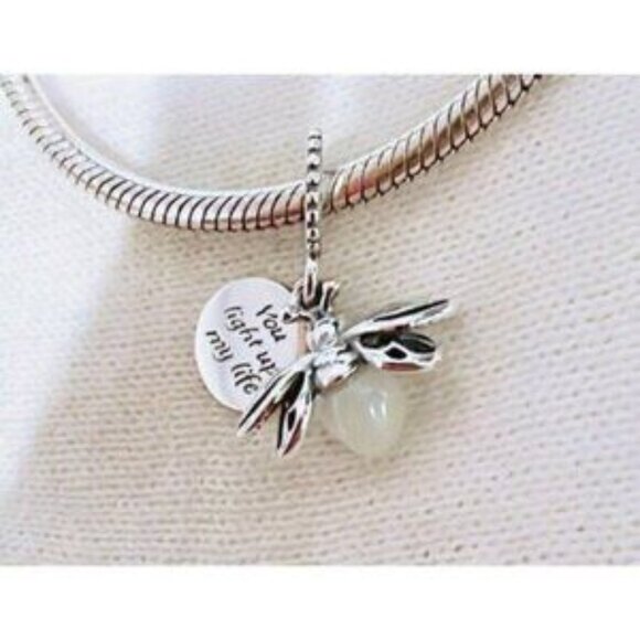 Glow in the dark Firefly Charm, Charms for Pandora Bracelet, Girl Dangle Charm - Picture 4 of 7